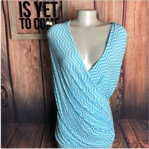 Pixley Blue and White Short Sleeve top - Picture 1 of 6